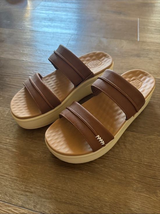 Hey Dude Shoes - Hey Dude women’s brown strap sandals size 9